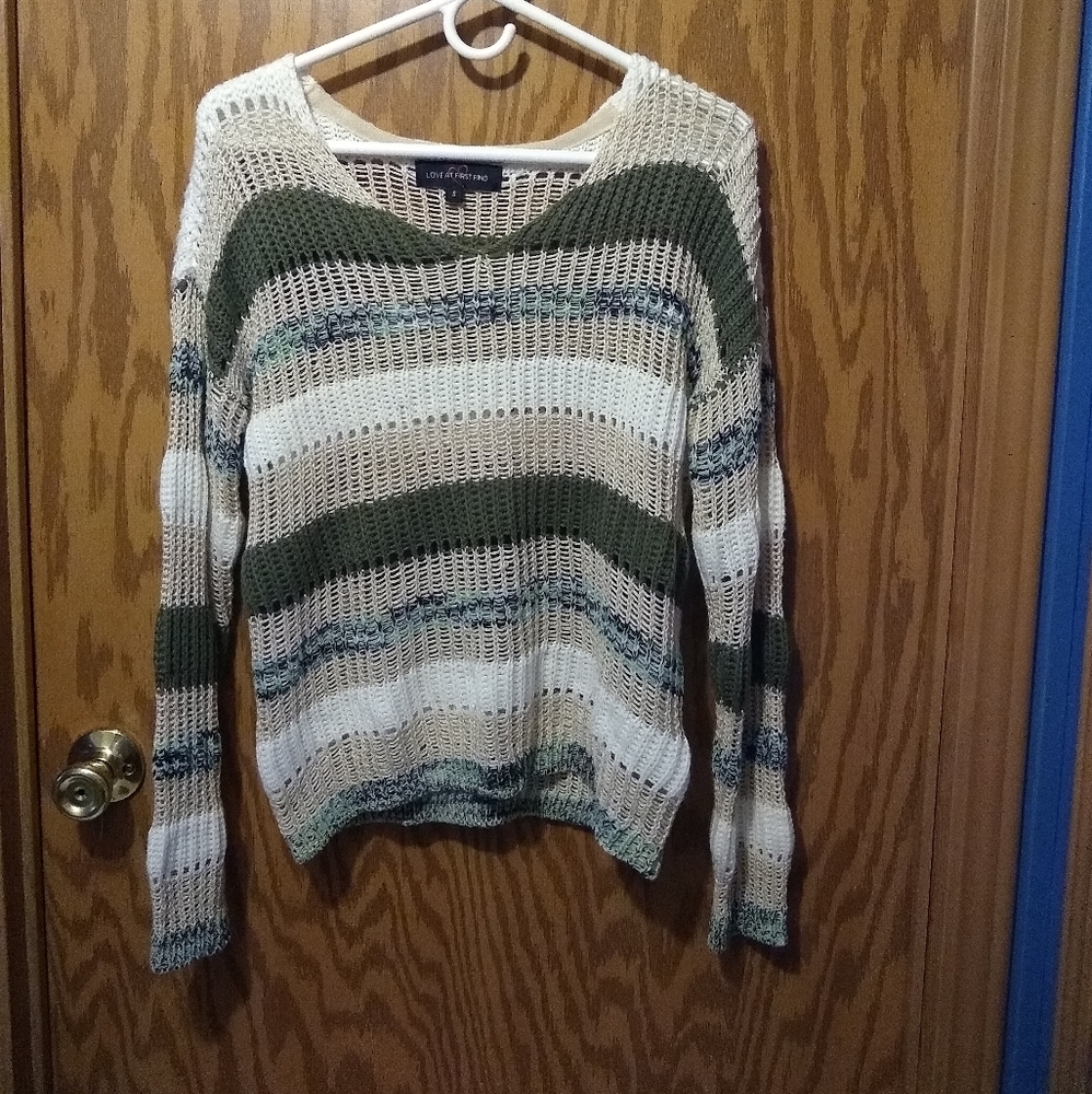 Sweater, love at first find, multi colored, loose knitted
